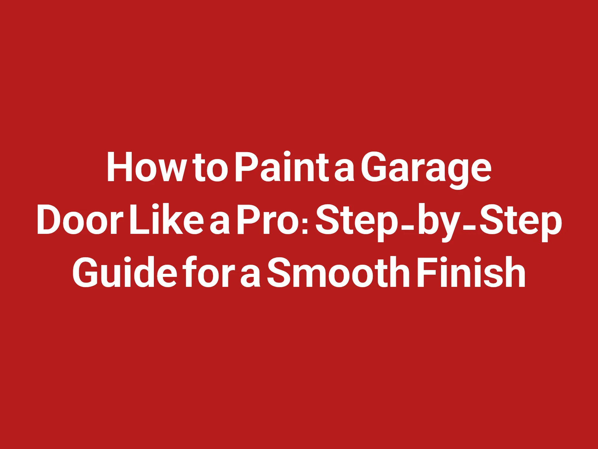 Garage door painting